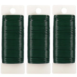 Green Floral Wire, 3 Pack Christmas Wreath Wire, 295 Feet 22 Gauge Florist Ties for Flower Arrangements, Christmas Ornaments, Wreath Making, Gardening, Crafts