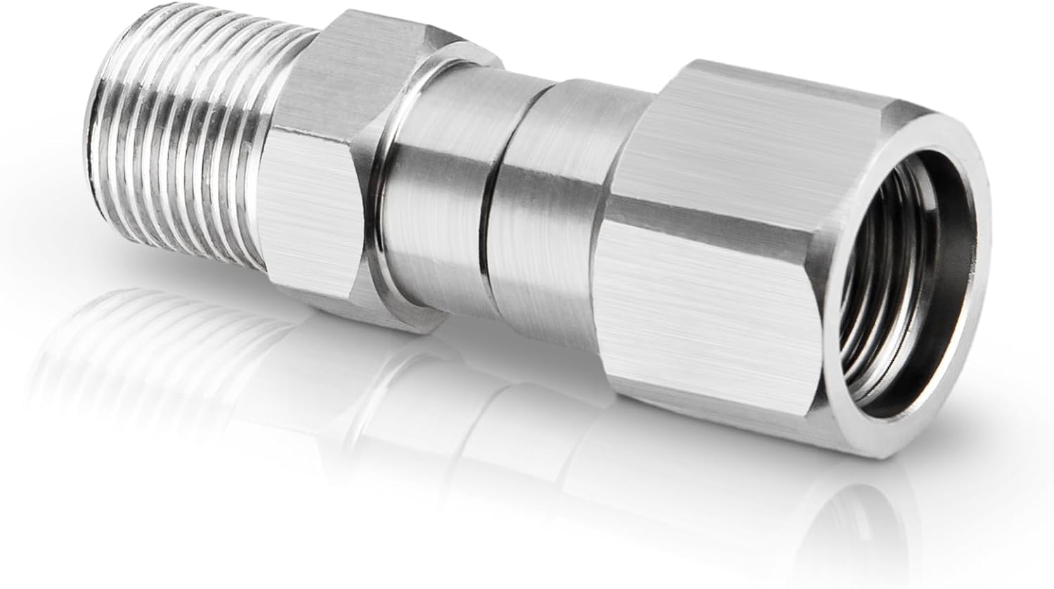 Pressure Washer Swivel Fitting, 3/8" NPT Thread Fittings, 3/8” Male to Female Adapter, Stainless Steel 360 Degree Swivel Connector for Pressure Washer Gun & Hose, 5000 PSI