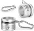 Flag Pole Rings, Aluminum Alloy Flag Pole Clips Swivels 360° Rotating Anti Wrap Mounting Ring with Carabiner, Flag Pole Kit Parts (Φ:1 Inch -Pack of 2(Silver))