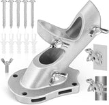 Flag Pole Holder,  Flag Pole Brackets Mount Outside House Heavy-Duty Aluminum Metal Rust Proof Bracket 1" Inner Diameter 2 Positions with Hardwares for Outdoor Wall Mounting Porch( Silver-1 Pack)