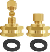 Brass US Standard Faucet Adapter Convert 3/4" GHT Female Garden Hose Thread to 1/4" OD Compression Tubing Adapter (Pack of 2)