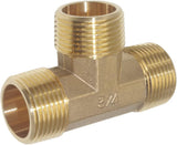 Brass Pipe Fitting Barstock Street Tee T 3 Way NPT 3/4" Male x 3/4" Male x 3/4" Male Adapter