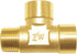 Brass Pipe Fitting Barstock Tee 3 Way NPT 1/2" Female x 1/2" Female x 1/2" Male Hose Fitting