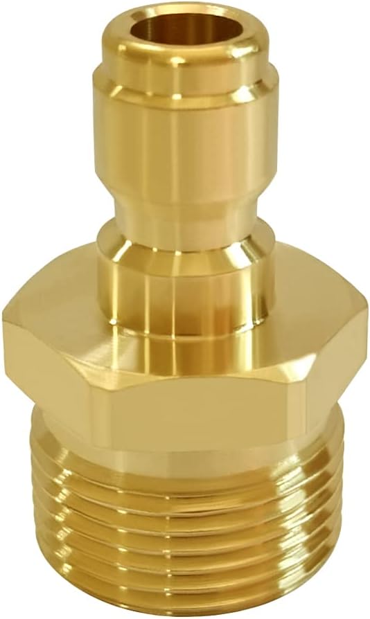 Pressure Washer Coupler M22-14mm Male Thread to 1/4" Quick Connector Plug Fitting for High Pressure Water Gun Hose 4500PSI