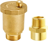 Brass Automatic Float Valve Kit 1/2"G Air Bleeder Release Vent Valve & 1/2"G Female × 1/2"NPT Male Pipe Fitting Connector Adapter