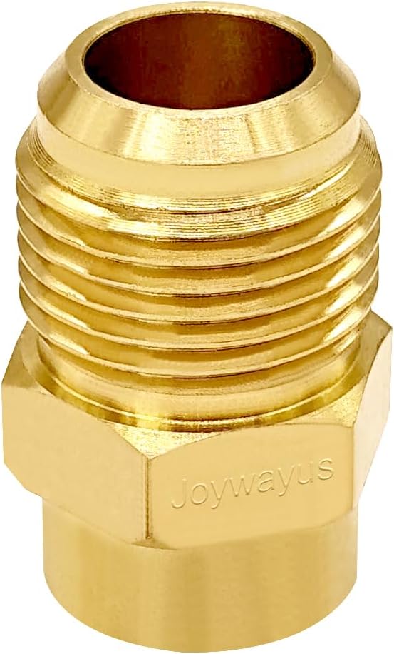 Brass Flare Tube Fitting Coupling Gas Adapter 3/8" Flare Female x 5/8" Flare Male Pipe Connector