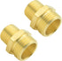 3/4" GHT Male x 1/2" NPT Male Brass Pipe Fittings Hex Nipple Adapter(Pack of 2)