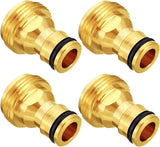 3/4” GHT Male Garden Hose Quick Connect Adapter Brass Connect Fitting（Pack of 4）