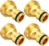 3/4” GHT Male Garden Hose Quick Connect Adapter Brass Connect Fitting（Pack of 4）