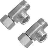 2PCS Lead-Free Brass Nickel Plating Angle Stop Add-A-Tee Valve 3/8" COMP Inlet x Outlet x Outlet for Faucet/Glass Rinser/Dishwasher/Toilet Tank