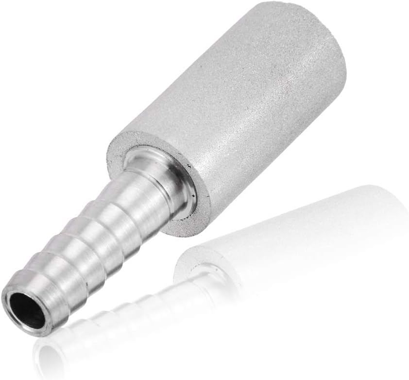 Aeration Stone 0.5 Micron 316 Stainless Steel Oxygenation Diffusion Stone 3/8" Barb for Home brewing Wine Beer Soda