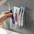 Toothbrush Holders for Bathrooms, 3 Slots Detachable Electric Toothbrush Holder Wall Mounted with Divider, Removable Tooth Brush and Toothpaste Holder Organizer for Bathroom/Kitchen/Office