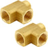 Brass Pipe Fitting Barstock Street Tee T 3 way NPT 3/8" Female × 3/8" Female × 3/8" Male Adapter (Pack of 2)
