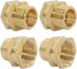 3/4" Female GHT Thread x 3/4" Male NPT Thread Brass Pipe Fittings Adapter (Pack of 4)