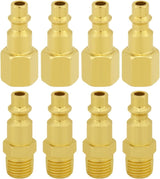 8PCS Brass 1/4 Inch NPT Female and Male Industrial Air Hose Quick Connect Air Plug Fittings