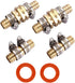 2Sets 5/8 Inch Aluminium Garden Hose Mender End Repair Kit,2Pcs 5/8 Barb Splicer Mender,Water Hose End Mender with Stainless Steel Clamp,Female and Male Hose Connector (2Sets with 2Splicers)