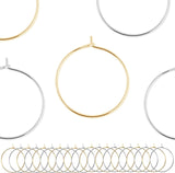 Wine Glass Charm Rings 120pcs Gold and Silver Plated 25mm Beading Charm Rings Wine Glass Marker for Birthday Party Wedding Festival Favor