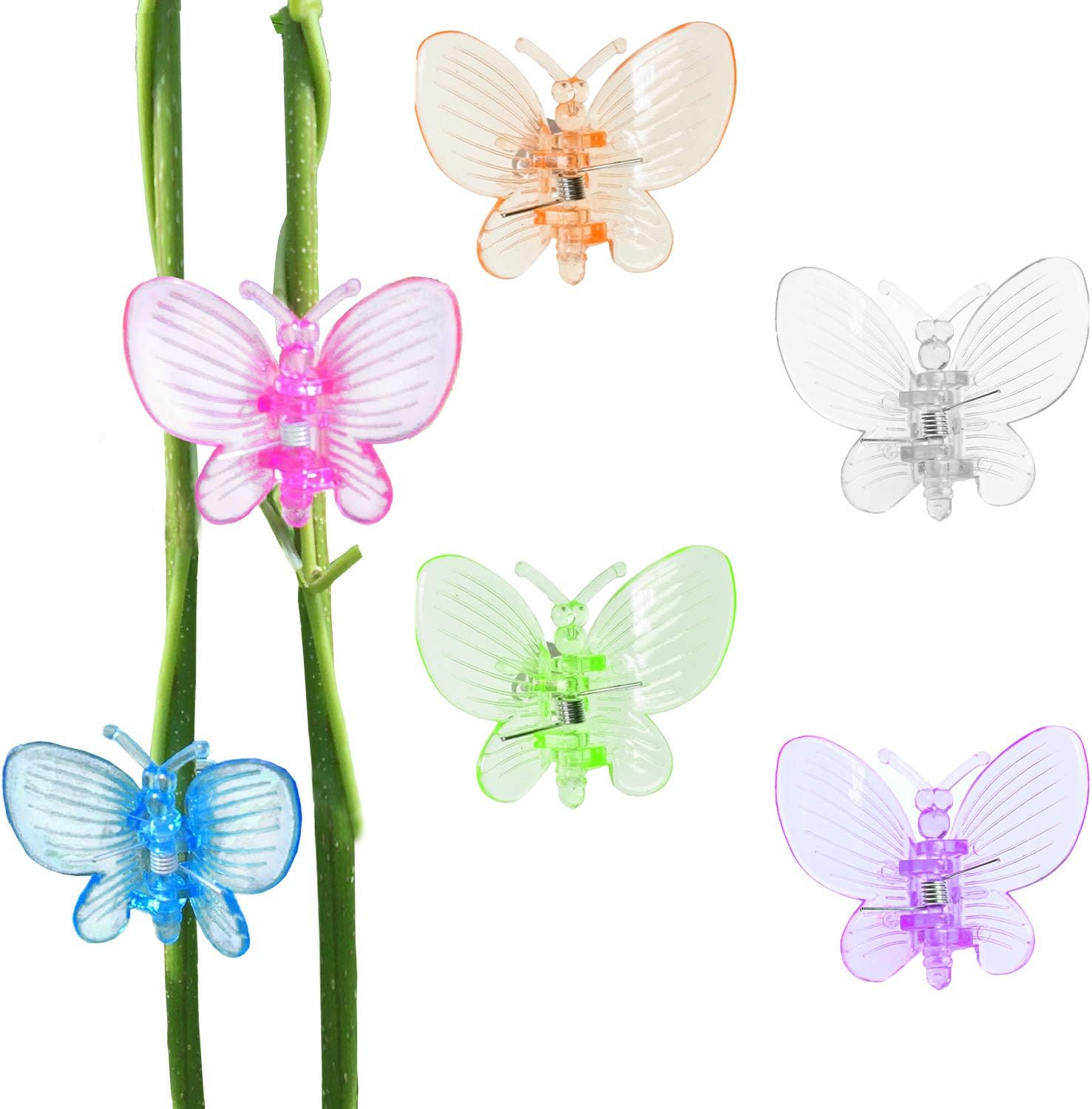 Orchid Clips 30Pcs Butterfly Plant Clips Orchid Support Clips Vine Clips Plant Clips for Support Flower Orchid Vine (Mix Color, 30PCS)