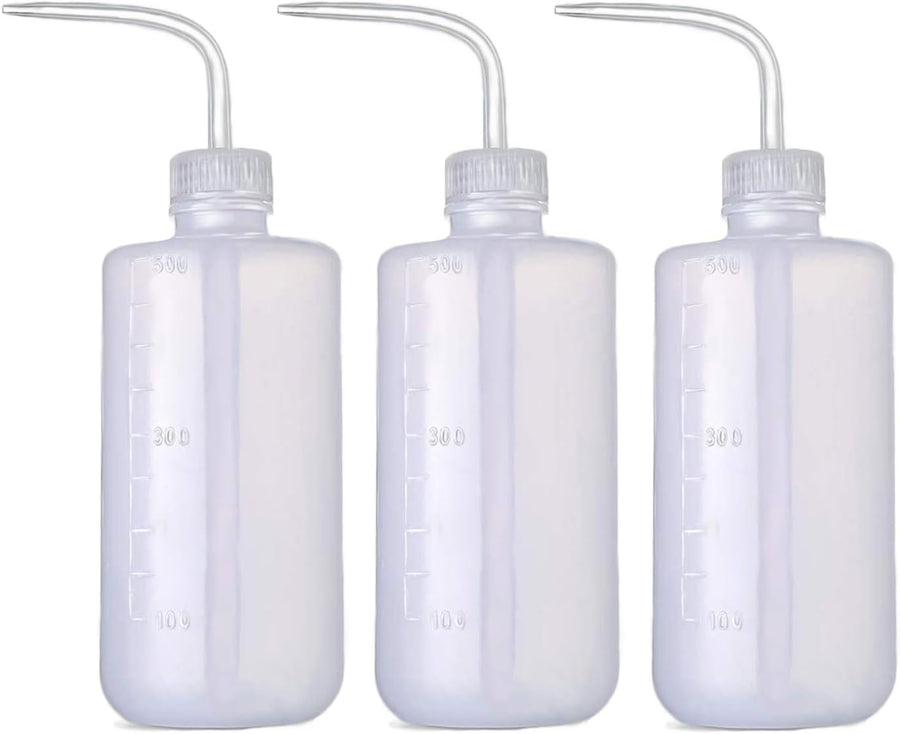 Irrigation Bottle 500ml 17oz Indoor Plant Watering Can Water Squirt Plastic Rinse Bottle for Eyelash Extensions Eye Wash Tattoo Lab (3pcs)