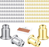 Safety Backs for Earrings Secure Earring Backs Replacements Hypoallergenic Pierced Ear Stud Stoppers for Studs Lock Earstud Backings for Posts (200pcs, Silver and Gold)