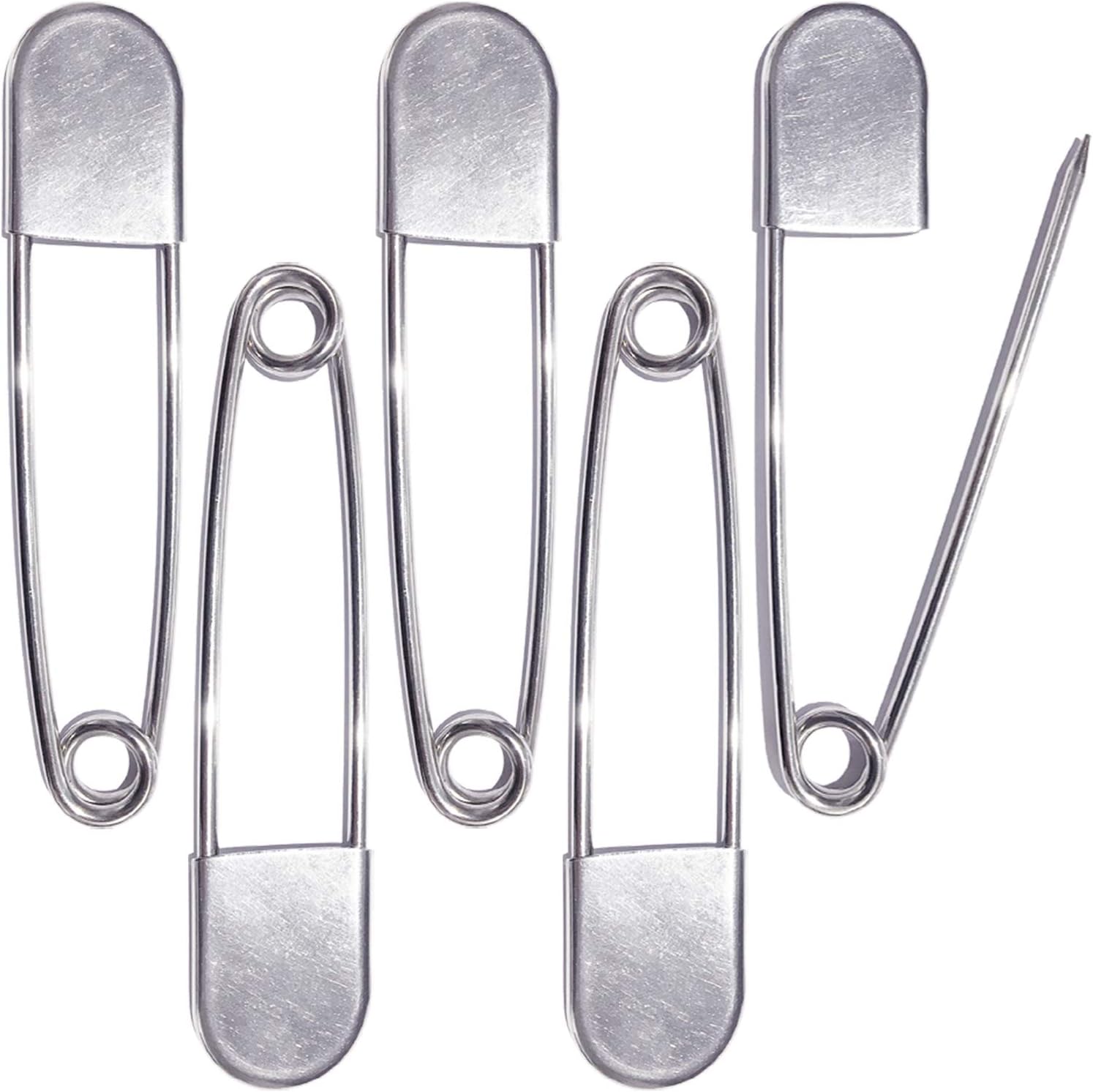 5 Inch Large Safety Pins for Clothes Big Heavy Giant Safety Pin for Fashion, Sewing, Quilting, Blankets, Upholstery, Laundry and Craft (13cm, 5pcs)