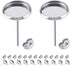 60pcs Blank Earring Studs 12mm Stainless Steel Cabochon Setting Post With Backs for Resin DIY Earstud Making