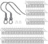 300pcs Stainless Steel Earring Hooks with Rubber Backs, Silver, Elegant, Polished, Hypoallergenic, DIY Ear Findings Supplies