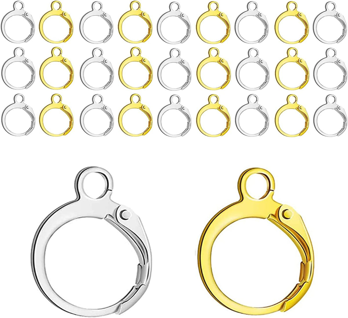 Leverback Earring Hooks 80pcs French Ear Wire Lever Back Earwire for Jewelry Making Crafting (Gold and Silver)