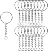 Split Keychain Ring Silver Keychain Rings for Crafts Metal Key Chain Kit for Jewelry Making Key Chains Accessories Craft DIY (25mm, 150pcs)