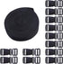 Plastic Buckle Kit Nylon Strap with Quick Release Buckle 12 Sets 1 Inch and Tri-Glide Slides with 11 Yards Nylon Strapping 1 Inch (Black)