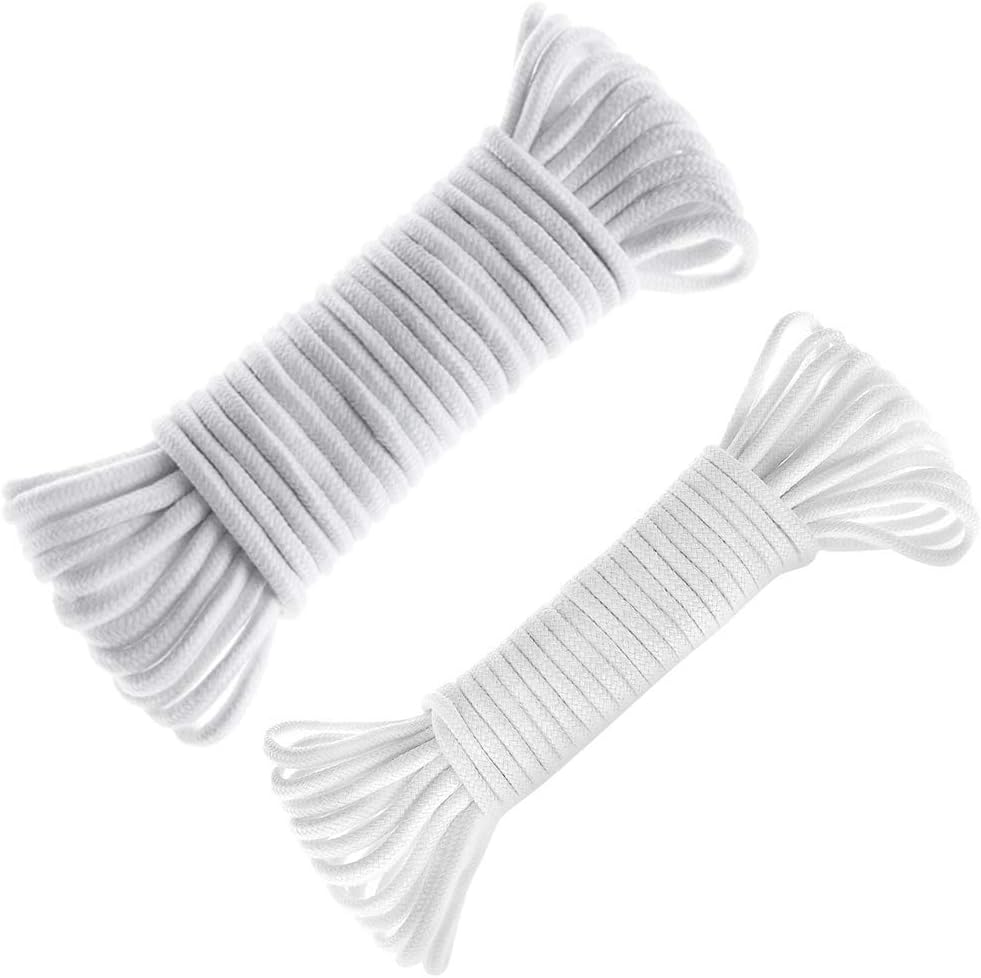 Self Watering Capillary Wick Cord (30 feet 1/6 inch+50 feet 1/4 inch) Vacation Plant Sitter DIY Self-Watering Planter Pot Automatic Wicking Hydroponic System Potted Auto Seedling Waterer Rope