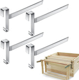 4 Pcs Beehive Frame Holder- Stainless Steel Beehive Frame Perch- 5 Full Frame Capacity Beekeeping Frame Support Bracket Rack- Bee Hive Frame Grip for Beekeeper