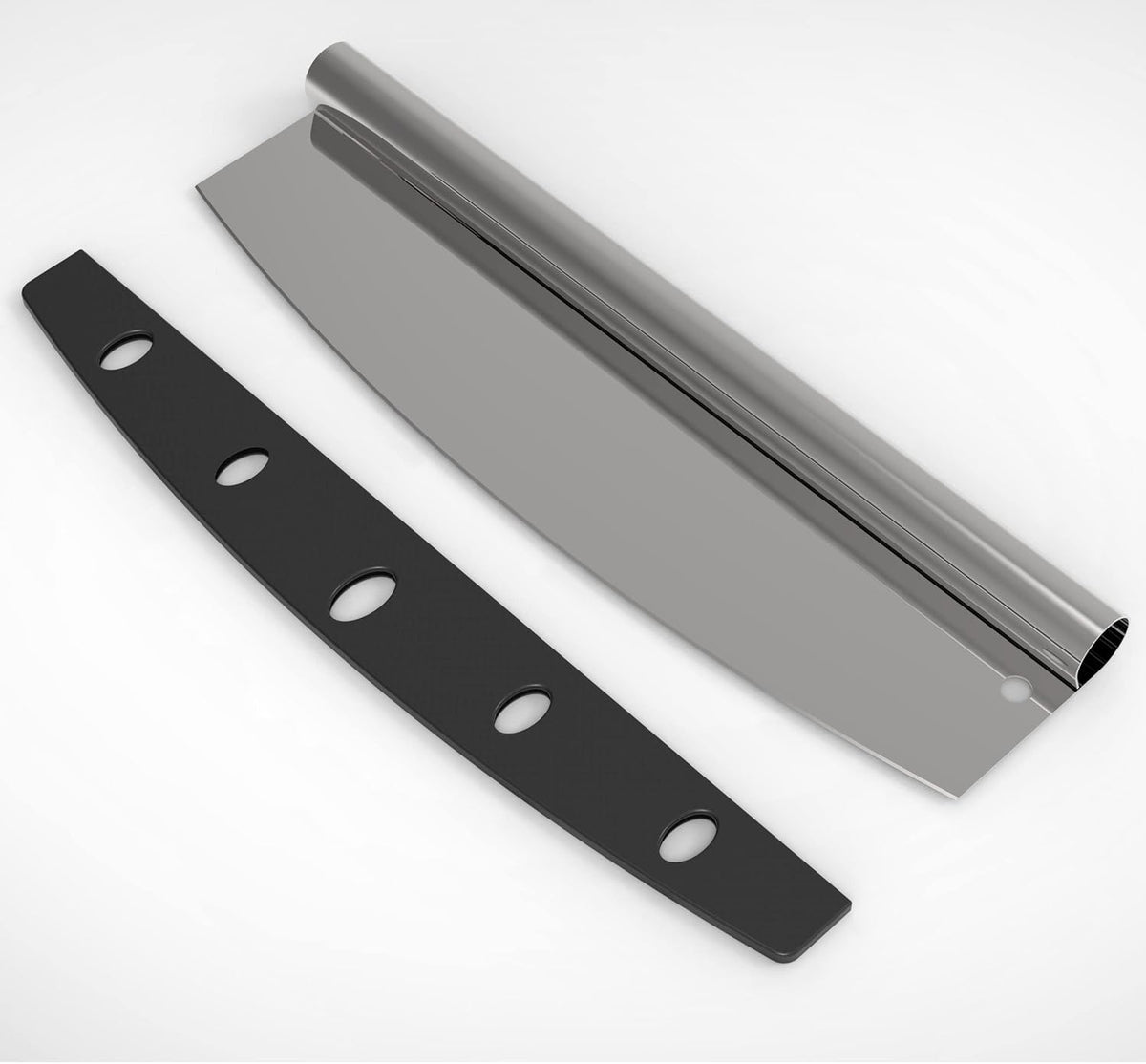 Pizza Cutter Stainless Steel Rocker Slicer - 14 Inch Sharp Knife with Blade Cover, Dishwasher Safe Premium Pizza Oven Accessories