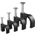 400pcs Black Cable Clips 4/6/8/10mm Cable Wire Clips Nail in Cable Clips Cable Tacks Coaxial Nail Clamps Cable Nails for Cords Cable Management RG6 RG59 CAT6 RJ45 Ethernet Cable Clips Coax Clamps