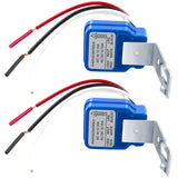 2 Pack AC DC 12V 10A Auto On/Off Photocell Light Switch Photocell Photo Switch Photoelectric Control Light Sensor Switch Dusk to Dawn Photocell Sensor for Outdoor Lighting Fixtures