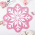 Pink Christmas Decor Snowflake Bathroom Rug, Snowflake Welcome Mat Non Slip Round Shaped Washable Bathtub Rug Bathroom Tub Kitchen Rug Decoration