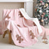 Pink Throw Blanket - Christmas Fluffy Blanket with Gingerbread and Snowflake Pattern - Reversible Sherpa Fleece Soft Blanket - Cozy Lightweight Throw Blanket for Couch Bed Sofa, 50x60 Inches
