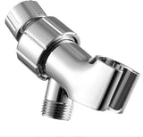 Shower Head Holder for Handheld Shower Head, Adjustable Shower Arm Mount for Connecting Shower Arm and Shower Hose, 1/2 Inch IPS Female Inlet and Male Outlet, Chrome Finish