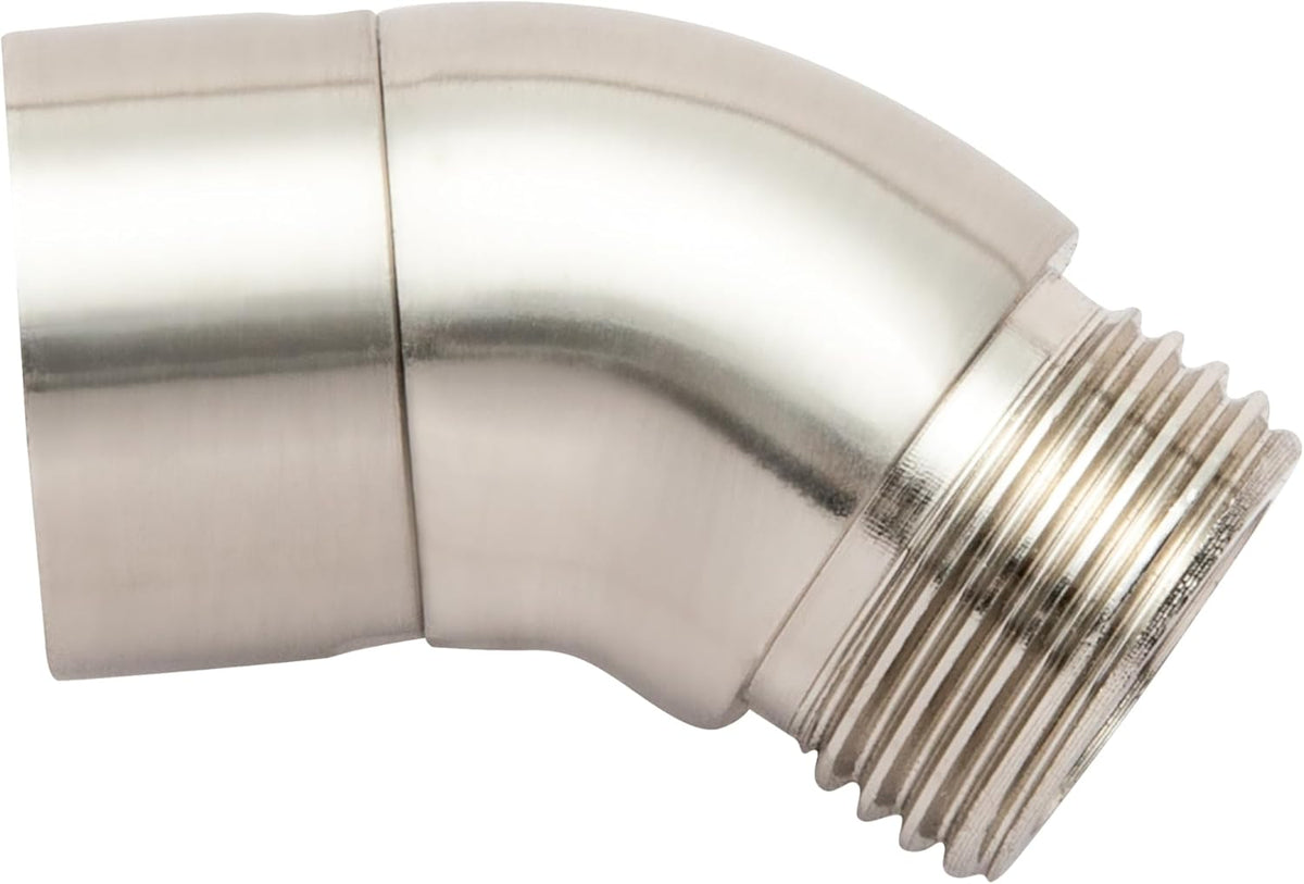 Shower Head Elbow Adapter, Brushed Nickel All Metal Handheld Shower Head Elbow Adapter Shower Arm Angle Adapter 135 Degrees