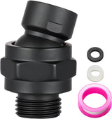 Shower Head Swivel Ball Adapter, All Metal Adjustable Shower Arm Extension Connector Universal Showering Component Solid Brass, Matte Black