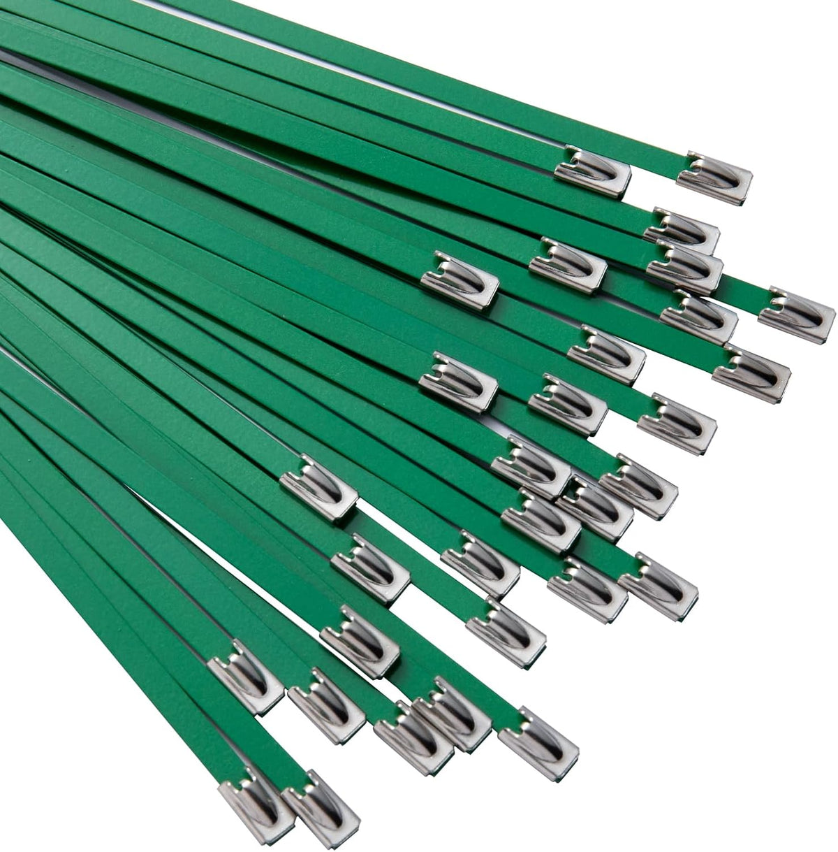Green Zip Ties Made of Metal 95 PCS 11.8 in Ties Premium Heavy Duty Stainless Steel Wire Multifunctional Locking Exhaust Wrap Flexible Durable