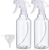 Plastic Spray Bottles, 2-Pack, 16.9 Oz, Mist & Stream, Heavy Duty Spraying, Empty Water Spray Bottle for Cleaning Solutions, Essential Oils, Hair, Plants, BBQ, Cat Dog Behavior Correction (Clear)