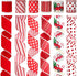 Christmas Ribbon Wired 2.5" x 30 Yards Red and White Ribbon for Christmas Tree Ribbon 6 Rolls Red White Wired Candy Cane Ribbons for Crafts Gift Wrapping Wreath Holiday Decor