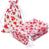100 Pcs Red Organza Favor Gift Bags,4x6inch Valentine's Day Drawstring Gift Bags,Jewelry Gift Pouches Mesh Party Favor Bags