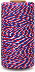 Cotton Twine Red White and Blue Twine String 2mm Thick 328 Feet Bakers Cotton String for Patriotic Day Gift Wrapping DIY Crafts and Floral Bouquet