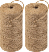 Twine String 1312 Feet Long Jute Twine Hemp Rope for Gardening Crafts Giftwares Wrapping Packing Wedding Decor, Brown 2 Rolls