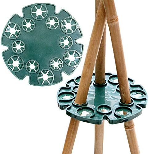 6 Pcs Bamboo Cane Holder Plastic Plant Cane Support Caps Holders for Climbing Plants Sweet Peas Beans Green