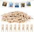 Mini Clothespins for Photo - 200 Pcs 1 Inch Small Natural Wooden Clothes Pins for Crafts with 33 FT Jute Twine Mini Photo Clips for Photos Display Cocktail Decoration