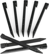Landscape Edging Garden Stakes - 10 Inch Black Garden Landscape Anchoring Stakes Heavy Duty 12 Pcs Plastic Ground Stakes for Lawn & Garden Yard Borders