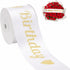 White Glitter Happy Birthday Ribbon - 2&